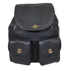 Coach Large Billie Rucksack Backpack Bag F37410 Navy Pebbled Leather MRP $428